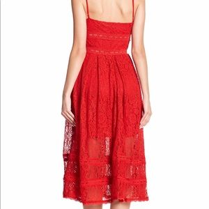 Red lace dress